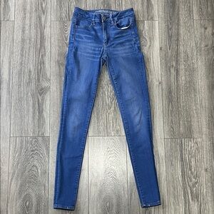 American Eagle Outfitters Women's Deep Blue Skinny Jeans